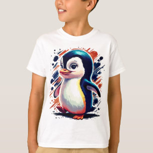 Farbenfrohe Pinguin-T - Shirt