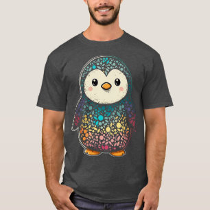 Farbenfrohe Pinguine Niedliche Kawaii Tiere Kunst T-Shirt