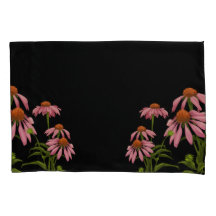 farbenfrohe Pinkblumen auf schwarzem Hintergrund