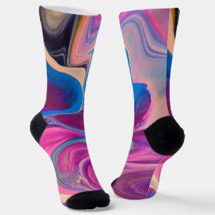 Farbenfrohe Pinks Marmorstil Crazy Socken