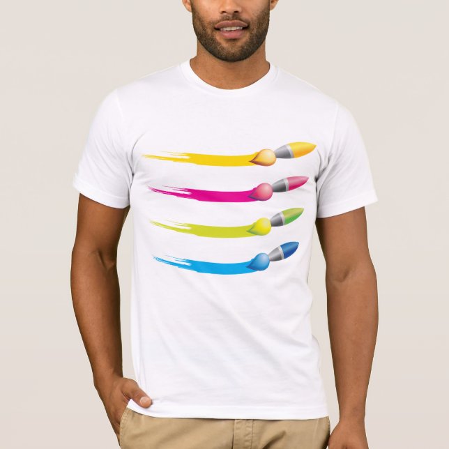 Farbenfrohe Pinsel Mens T - Shirt (Vorderseite)
