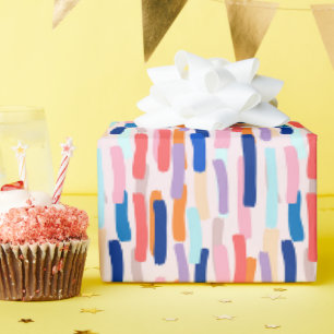 Farbenfrohe Pinselstriche Geschenkpapier