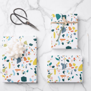 Farbenfrohe Pinselstriche Geschenkpapier Set