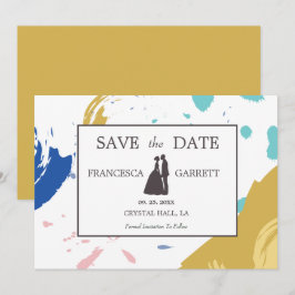 Farbenfrohe Pinselstriche Illustration Einladung