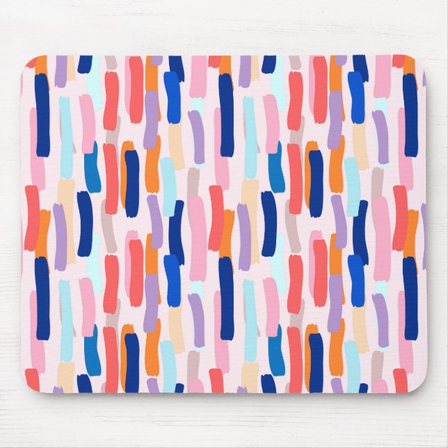 Farbenfrohe Pinselstriche Mousepad (Vorne)