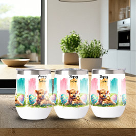 Farbenfrohe Pinselstriche Osterkuh Wein