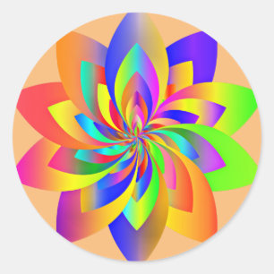 Farbenfrohe Pinwheel-Design Runder Aufkleber