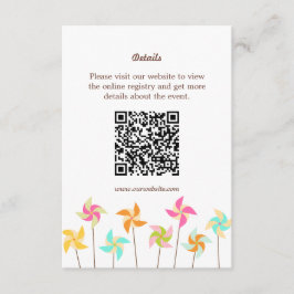 farbenfrohe Pinwheel-Hochzeit Begleitkarte