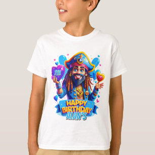 Farbenfrohe Pirate Geburtstag Kindergeschenke Illu T-Shirt