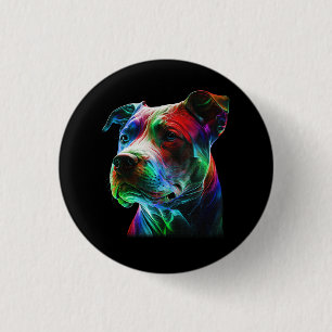 Farbenfrohe Pit Bull Beauty Grafik Pitbull Dog L Button
