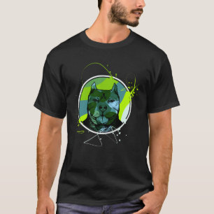Farbenfrohe Pitbull Terrier Dog Liebe Vater Mum Bo T-Shirt