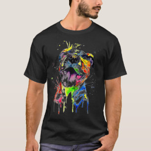 Farbenfrohe Pitbull Terrier Dog Lover Vater Mama B T-Shirt