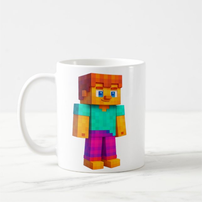 Farbenfrohe Pixel - Blockart für Kinder Kaffeetasse (Links)