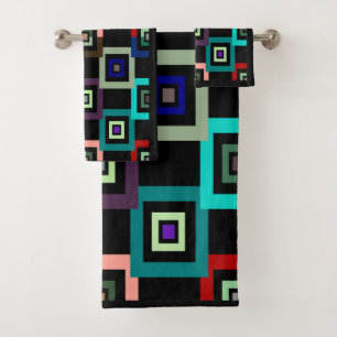 Farbenfrohe Plätze für Abstraktes Art Towel Set