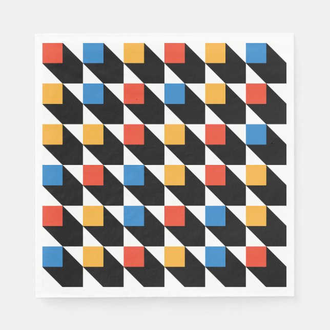 Farbenfrohe Plätze Napkin Serviette (Vorderseite)