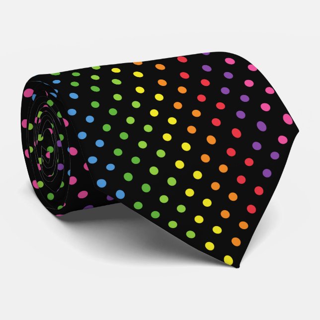 Farbenfrohe Polka Classic Krawatte (Gerollt)
