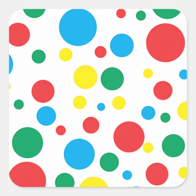 Farbenfrohe Polka Docking Sticker; wählen Sie Form Quadratischer Aufkleber (Vorderseite)