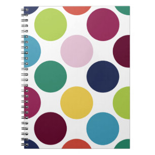 Farbenfrohe Polka Dot Bubble Round Spiral Notebook Notizblock