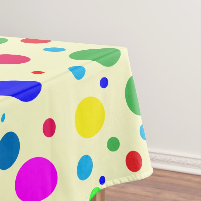 Farbenfrohe Polka Dot Bubbles Tablette Tischdecke (Beispiel)