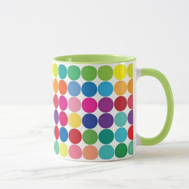 Farbenfrohe Polka Dot Cup Tasse anpassen (Rechts)