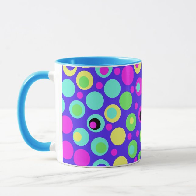 Farbenfrohe Polka Dot Party Tasse (Links)