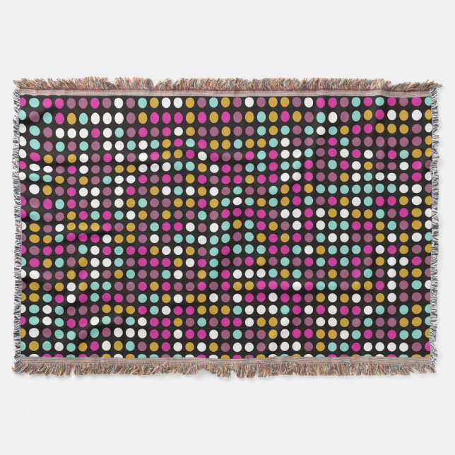 Farbenfrohe Polka Dot Pattern Decke (Vorderseite)