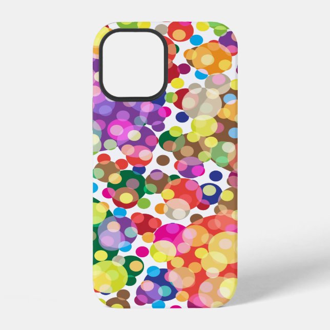 Farbenfrohe Polka Dot Pattern iPhone Hülle (Rückseite)