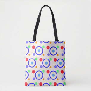 Farbenfrohe Polka Dots auf Elfenbein Tasche