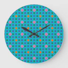 Farbenfrohe Polka Dots Fisch in der Seenuhr Große Wanduhr