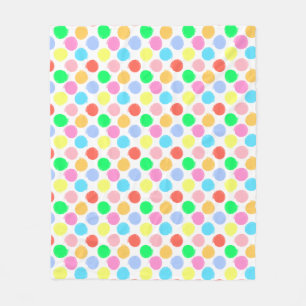 Farbenfrohe Polka Dots Fleecedecke