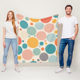 Farbenfrohe Polka Dots Fleecedecke