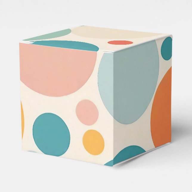 Farbenfrohe Polka Dots Geschenkschachtel (Vorderseite)
