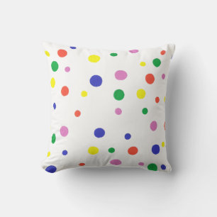 Farbenfrohe Polka Dots Kissen