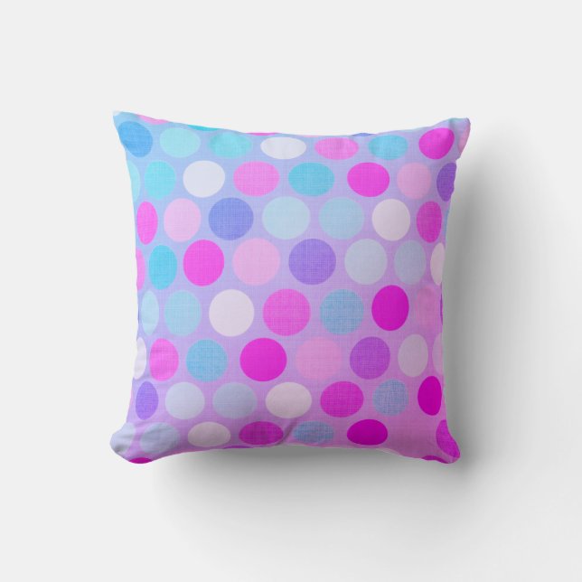Farbenfrohe Polka-dots-Kissen Kissen (Vorderseite)