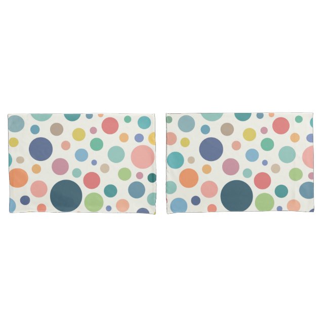 Farbenfrohe Polka Dots Kissenbezug (Vorderseite-Set)