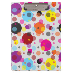 Farbenfrohe Polka Dots Klemmbrett