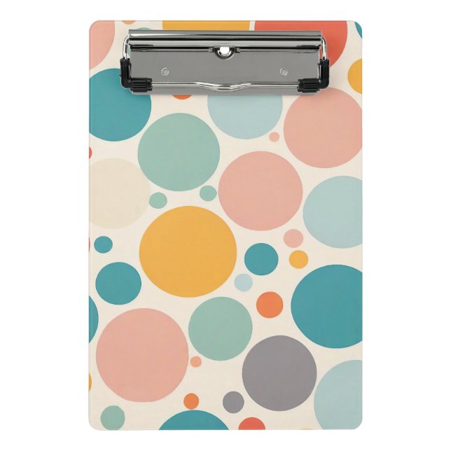 Farbenfrohe Polka Dots Mini Klemmbrett (Vorderseite)