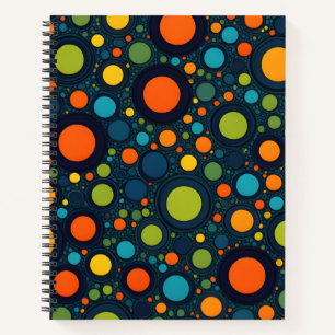Farbenfrohe Polka Dots Notizbuch