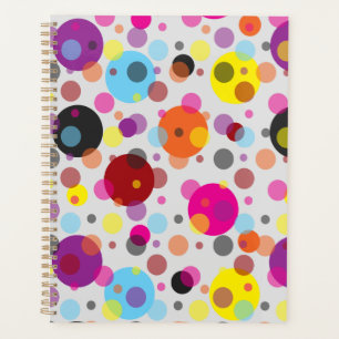 Farbenfrohe Polka Dots Planer