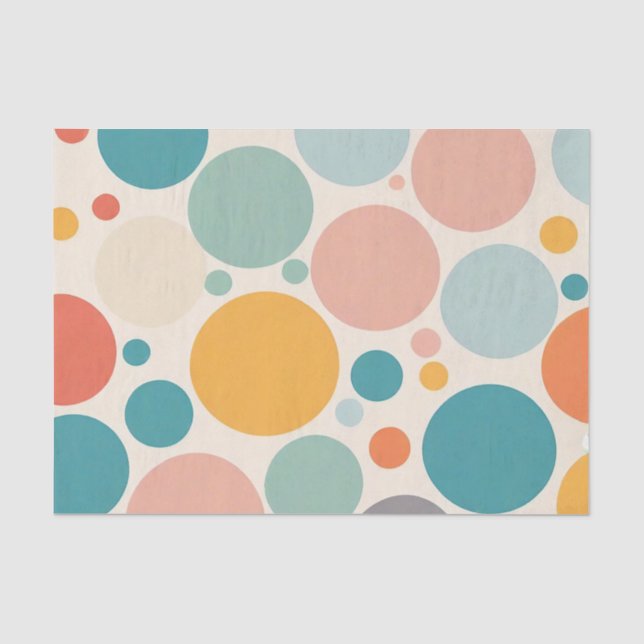 Farbenfrohe Polka Dots Seidenpapier (Vorderseite)