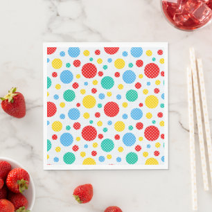 Farbenfrohe Polka Dots Serviette