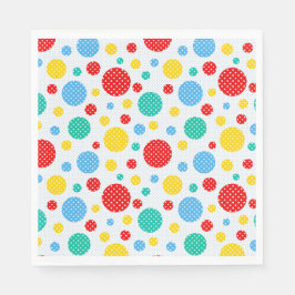 Farbenfrohe Polka Dots Serviette