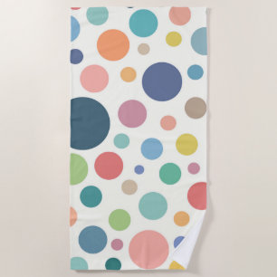 Farbenfrohe Polka Dots Strandtuch