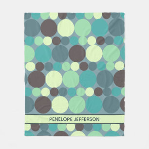 Farbenfrohe Polka Dots Streifen Einfach Personalis Fleecedecke