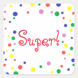 Farbenfrohe Polka Dots Super Achievement Stickers