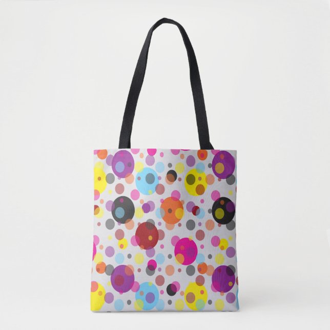 Farbenfrohe Polka Dots Tasche (Vorderseite)