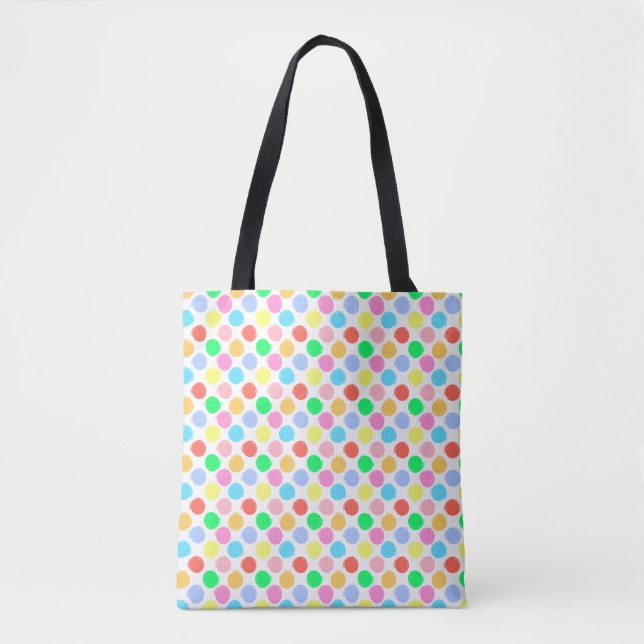 Farbenfrohe Polka Dots Tasche (Vorderseite)