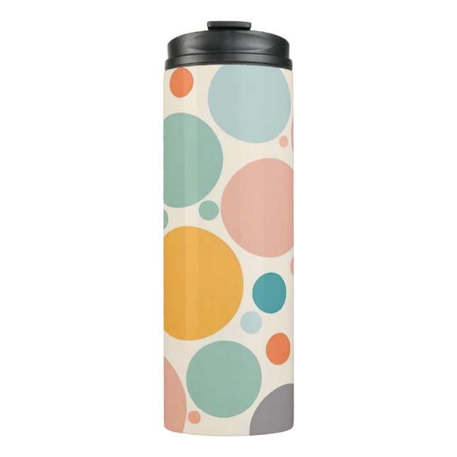 Farbenfrohe Polka Dots Thermosbecher (Vorderseite)