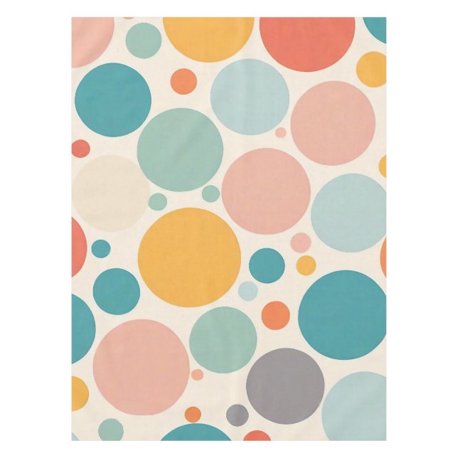 Farbenfrohe Polka Dots Tischdecke (Vorderseite)