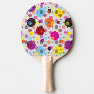 Farbenfrohe Polka Dots Tischtennis Schläger